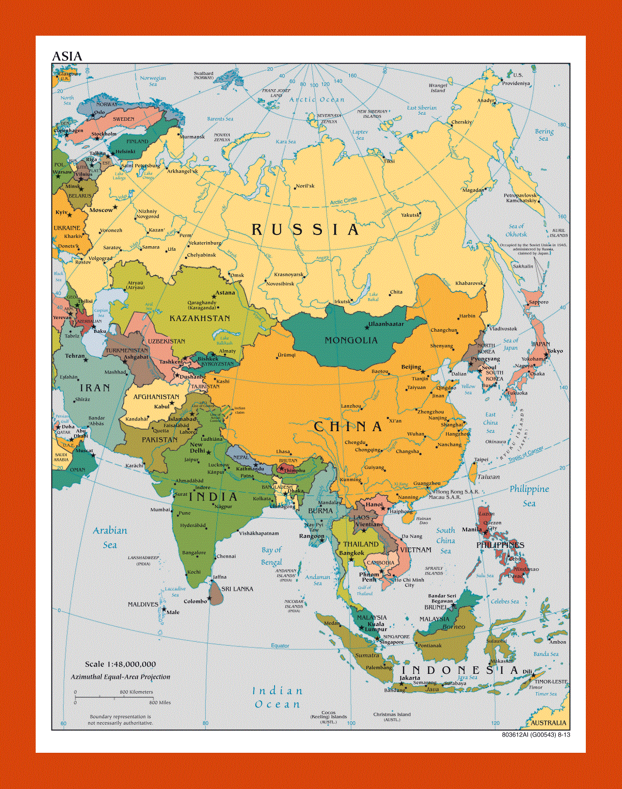 Political map of Asia - 2013