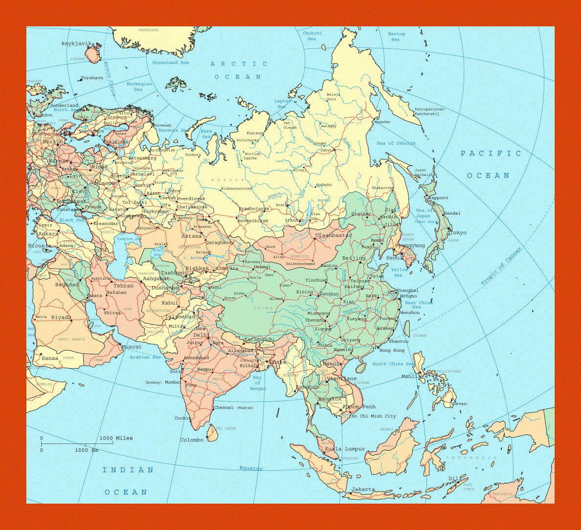Political map of Asia