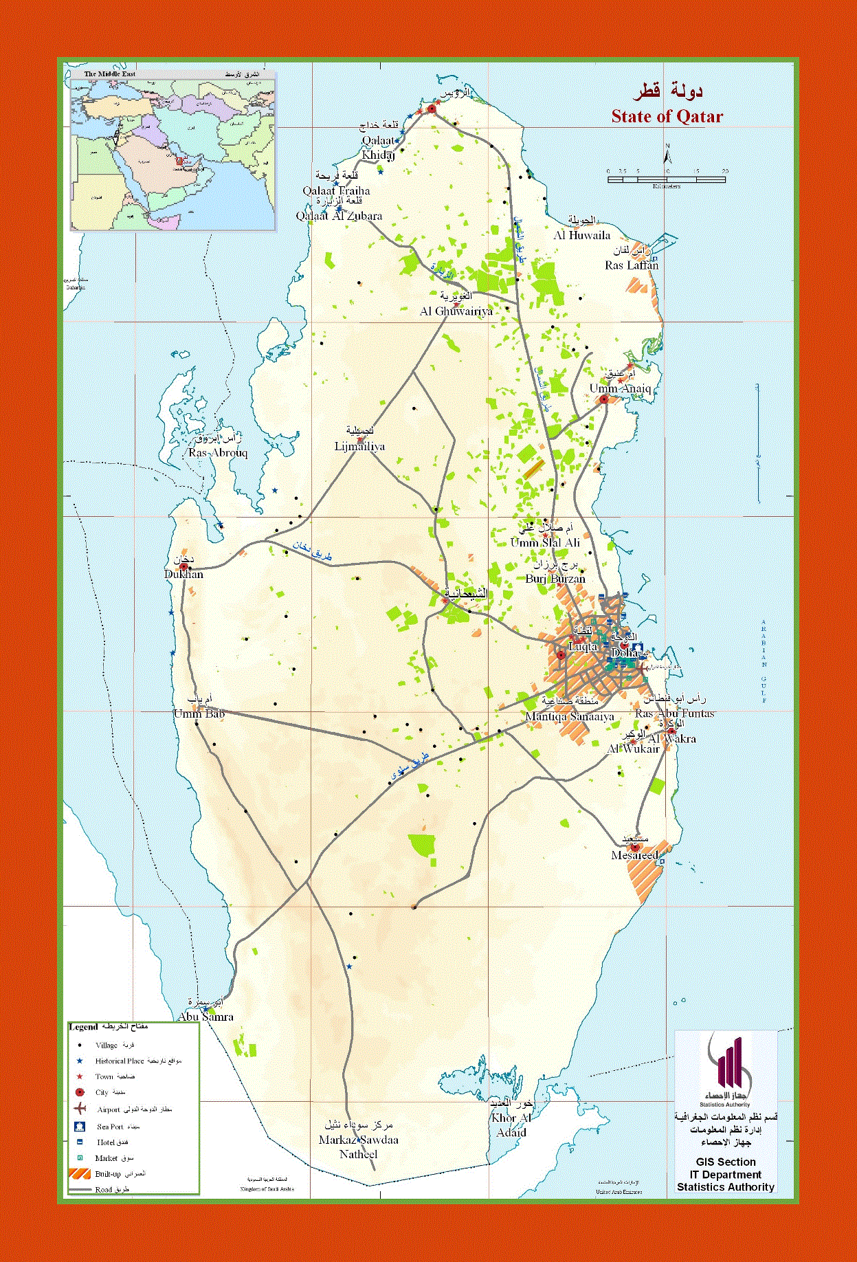 Map of Qatar