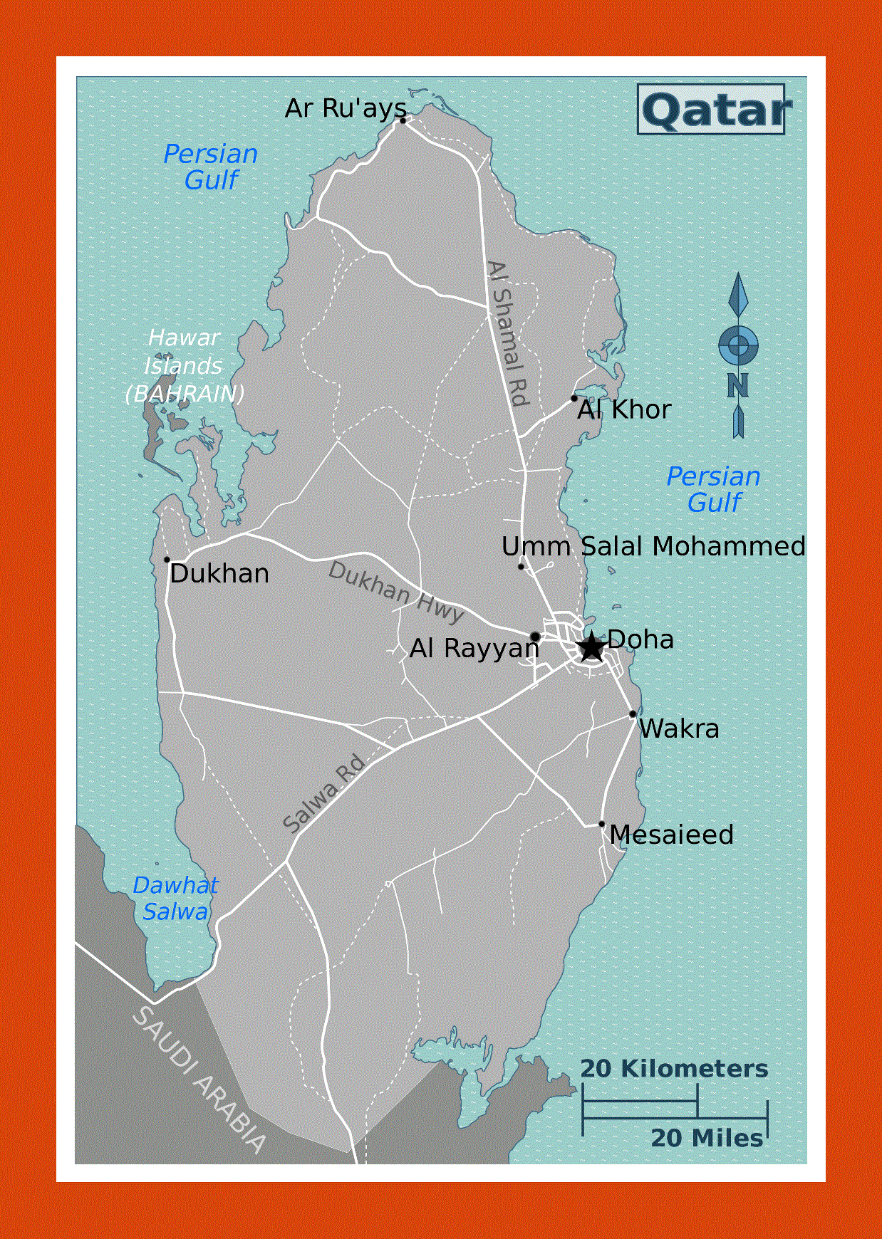 Map of Qatar