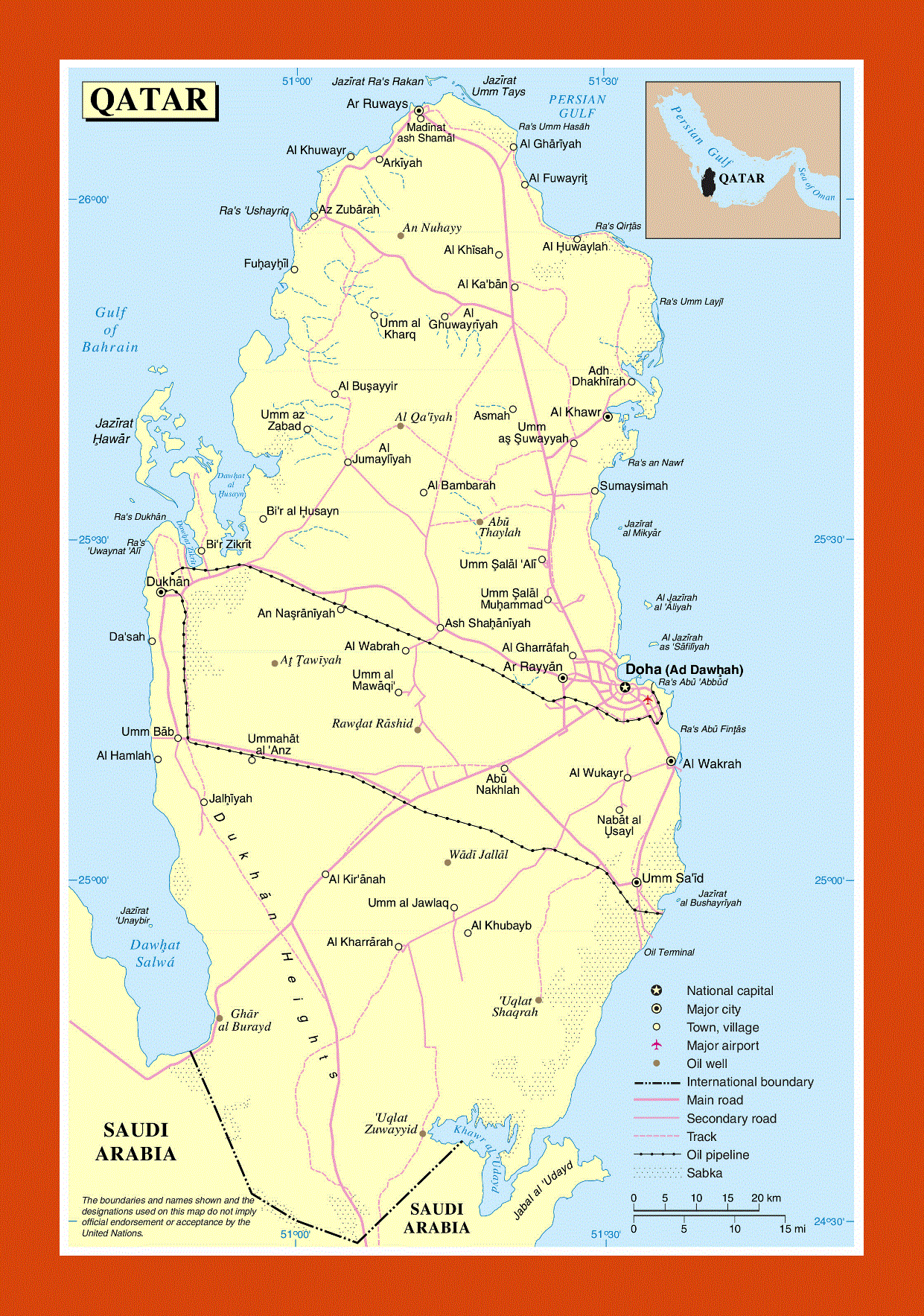Political map of Qatar