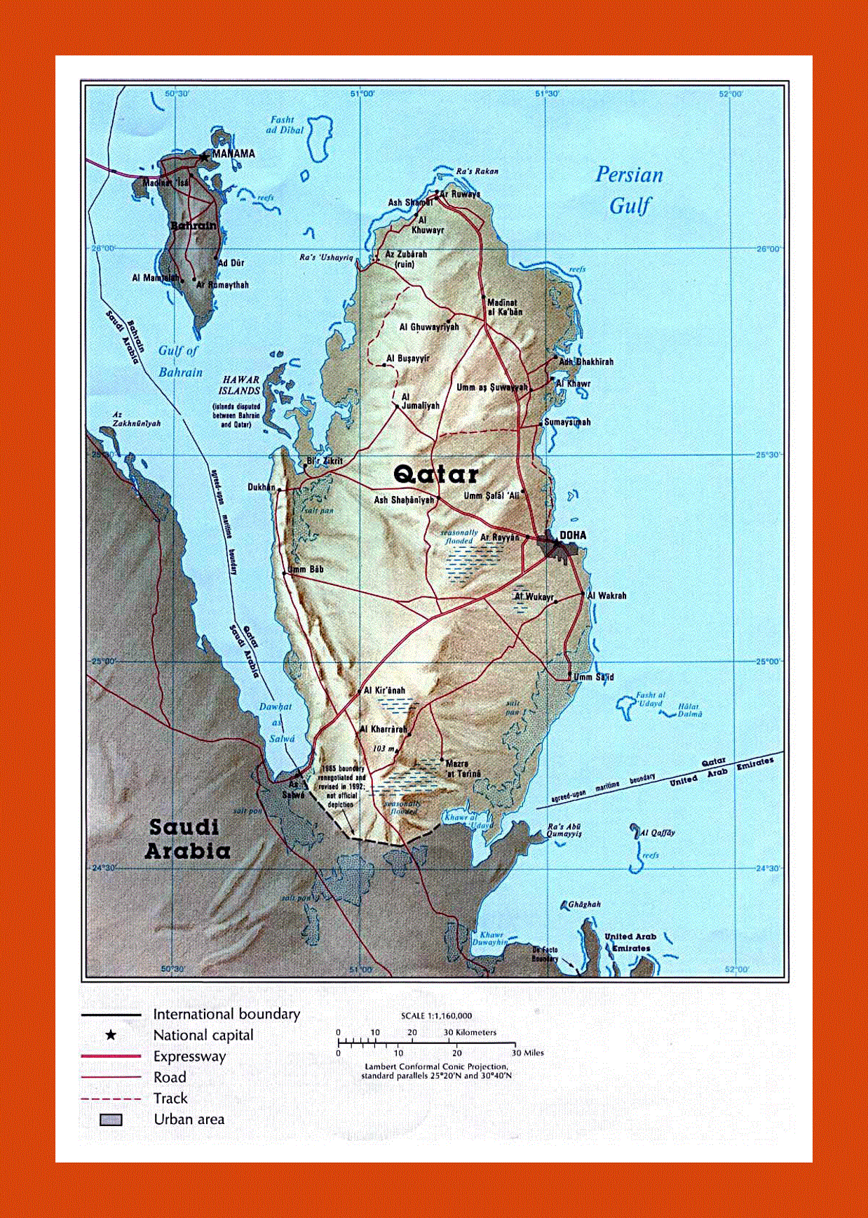 Political map of Qatar