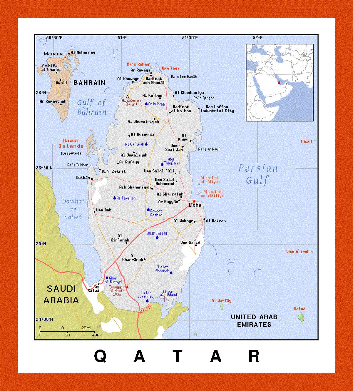 Political map of Qatar