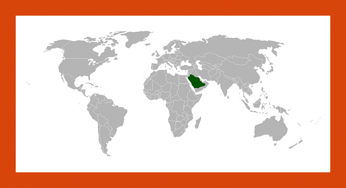 Location map of Saudi Arabia