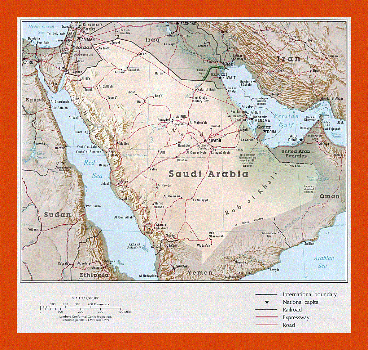 Political map of Saudi Arabia