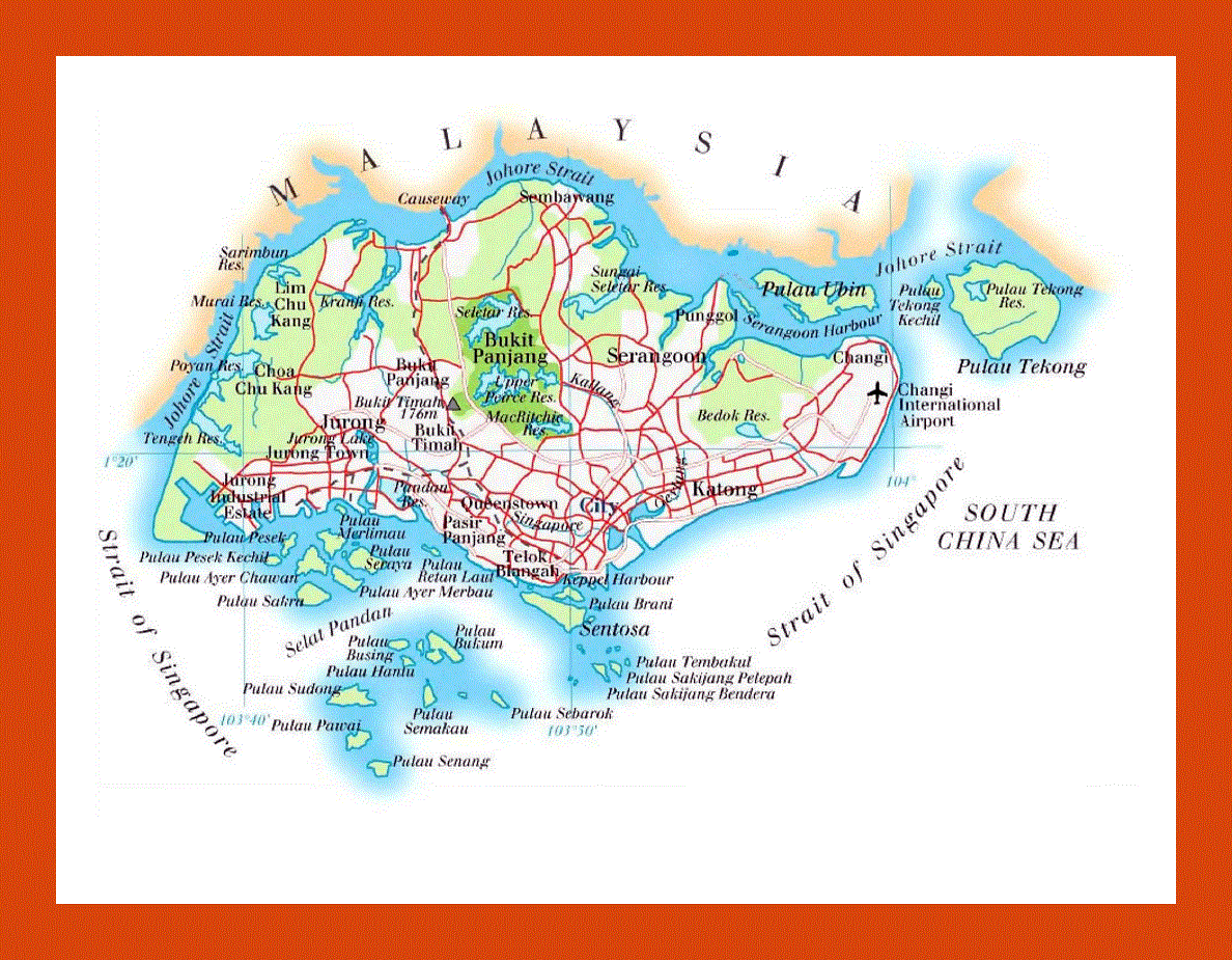 Elevation map of Singapore