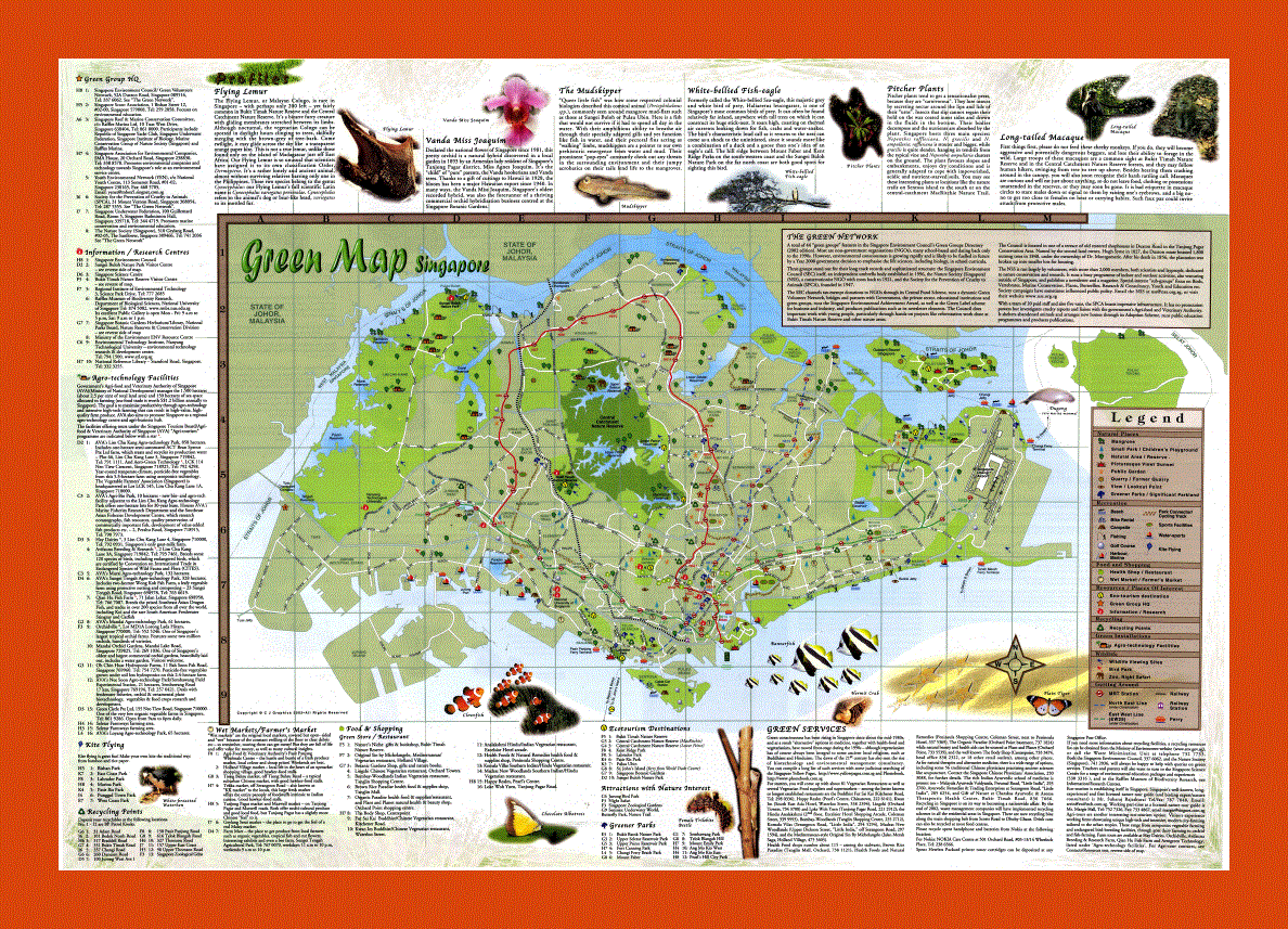 Green map of Singapore