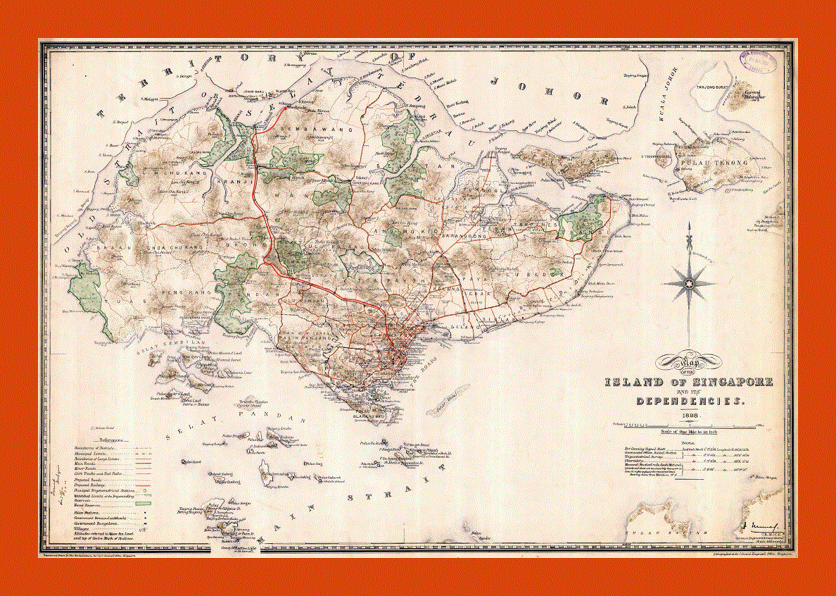 Old map of Singapore - 1898