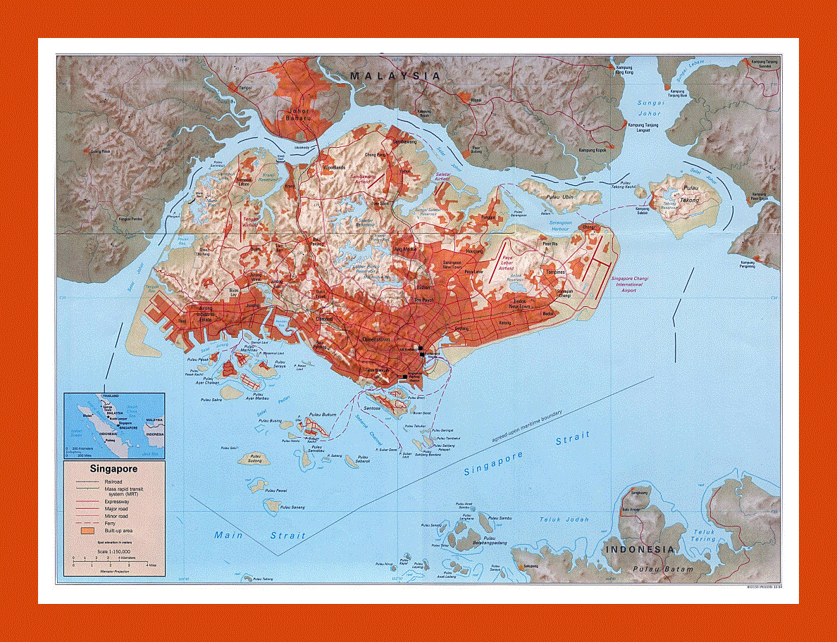 Political map of Singapore - 1994