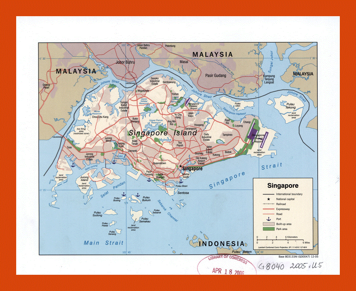 Political map of Singapore - 2005