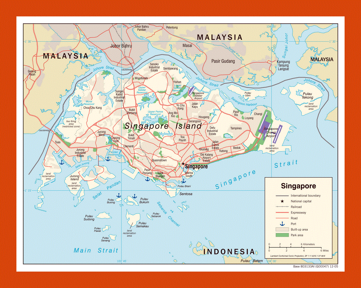 Political map of Singapore - 2005