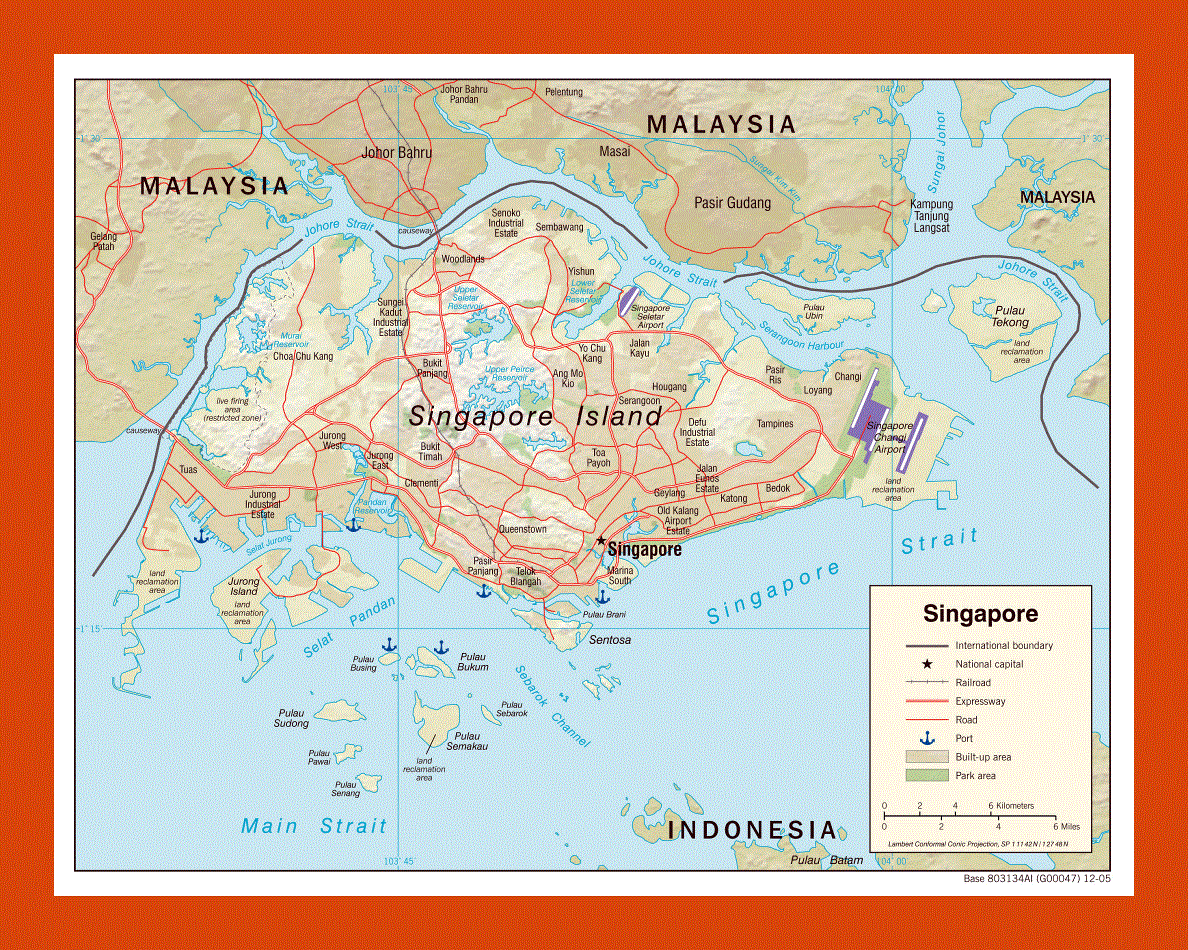 Political map of Singapore s - 2005