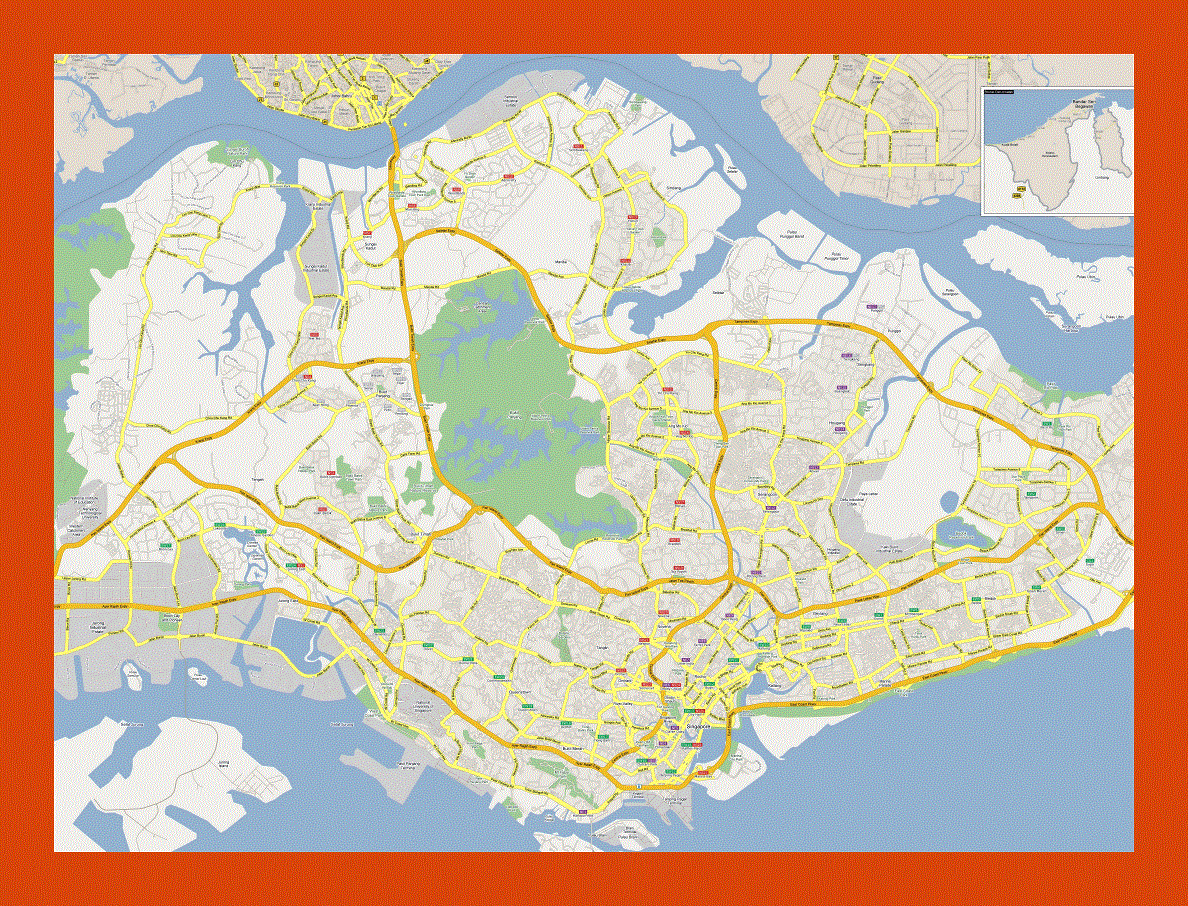 Road map of Singapore