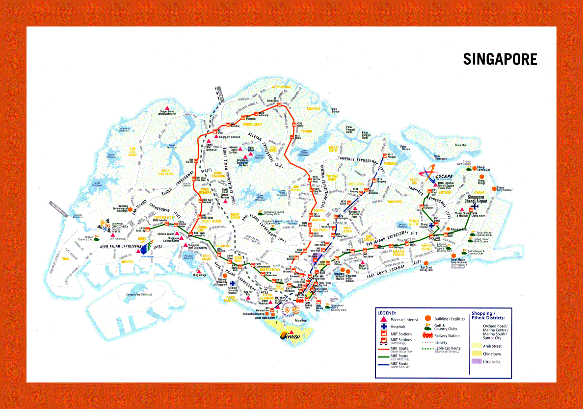 Tourist map of Singapore