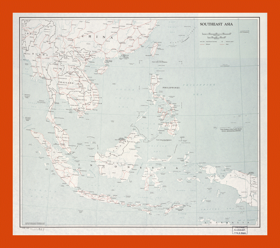 Political map of Southeast Asia - 1963