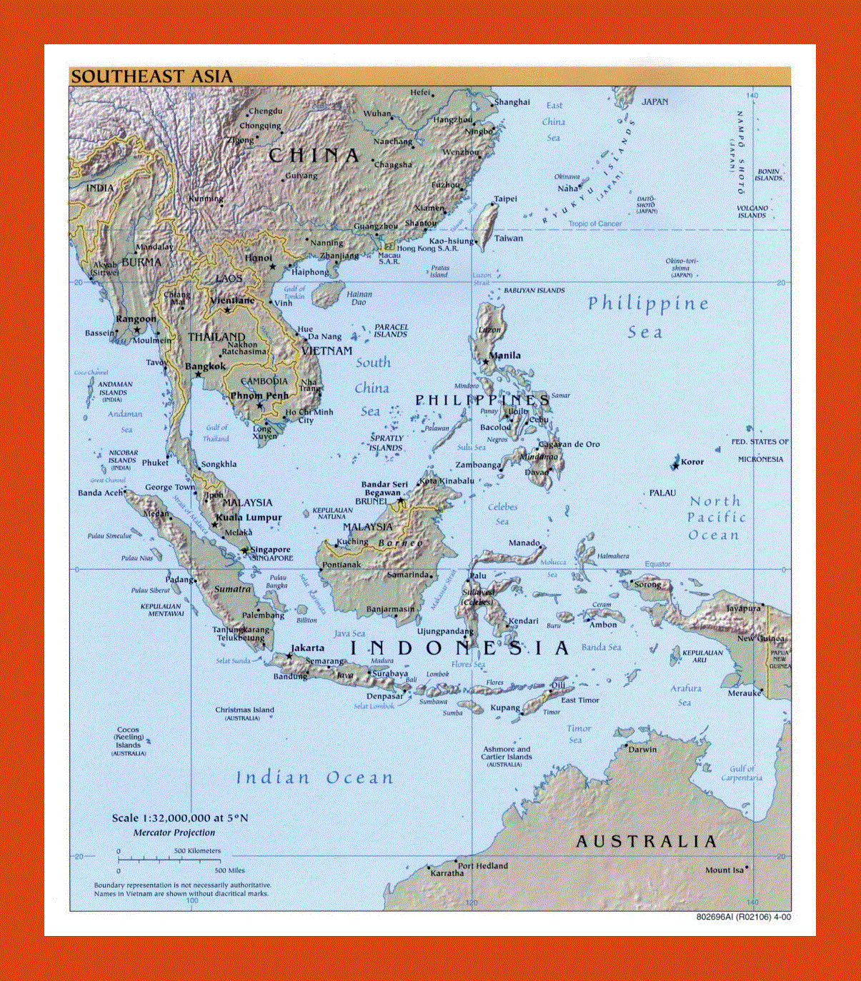 Political map of Southeast Asia - 2000