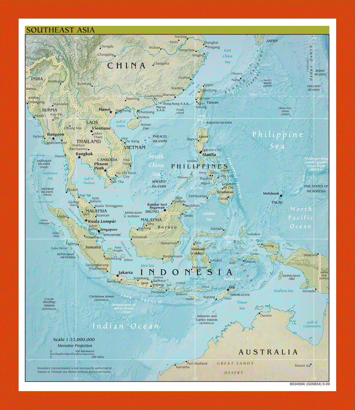 Political map of Southeast Asia - 2009