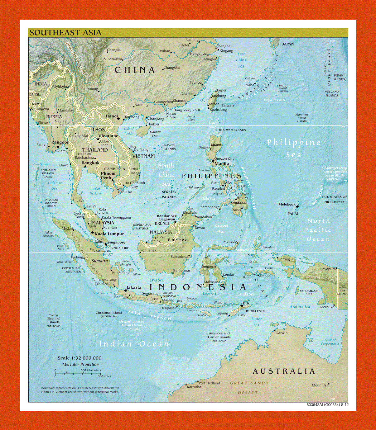 Political map of Southeast Asia - 2012