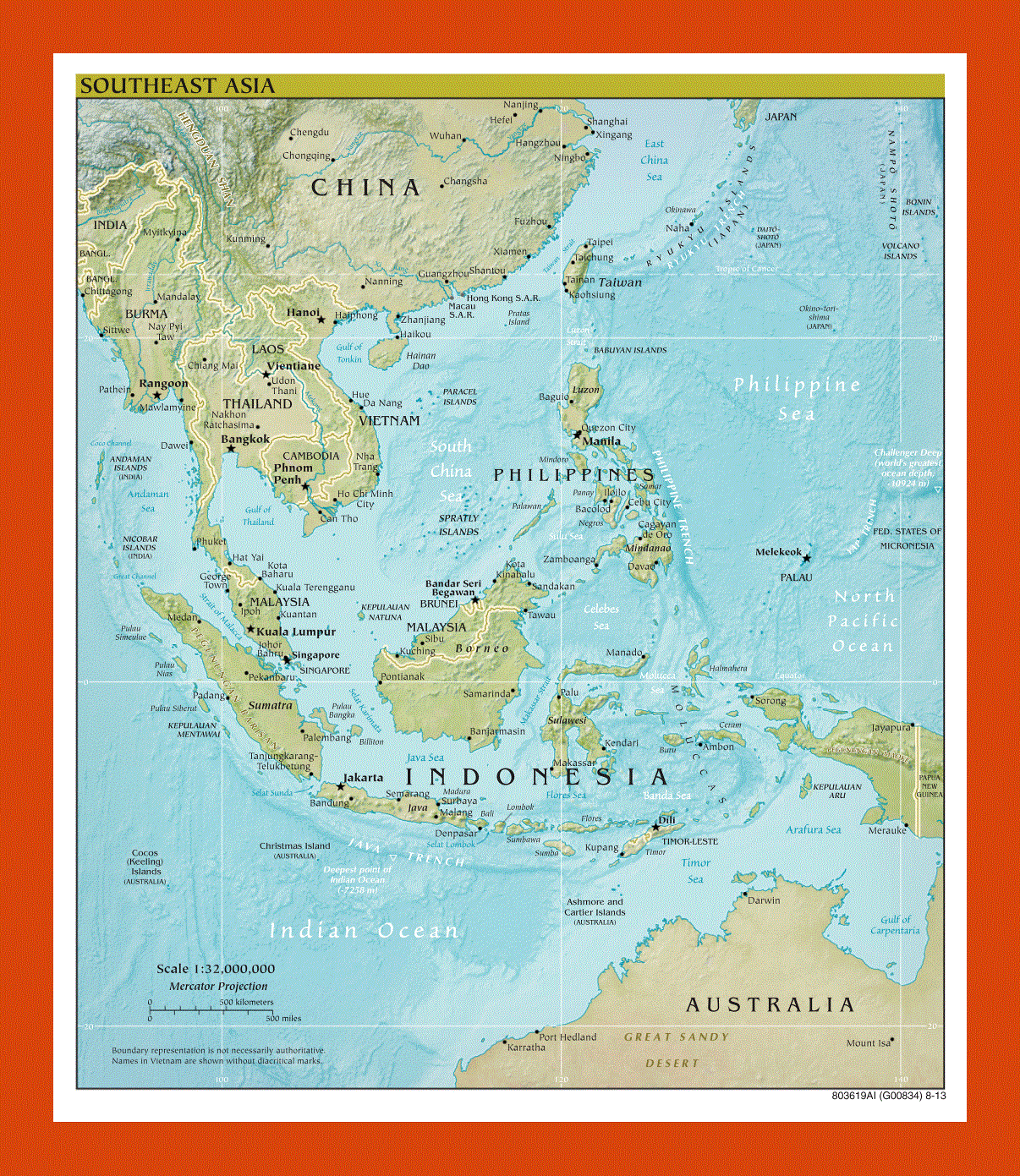 Political map of Southeast Asia - 2013