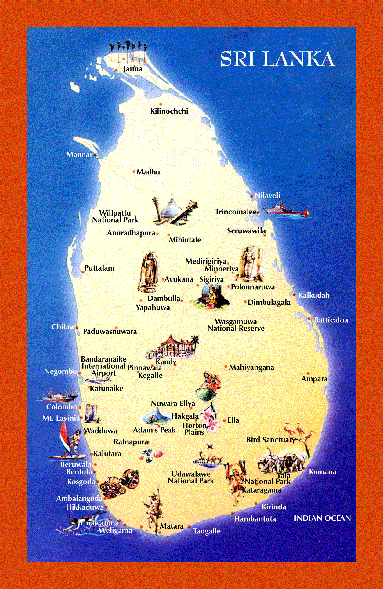 Travel map of Sri Lanka