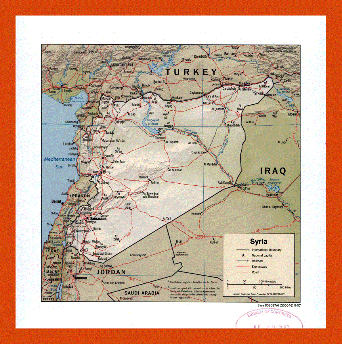 Political map of Syria - 2007