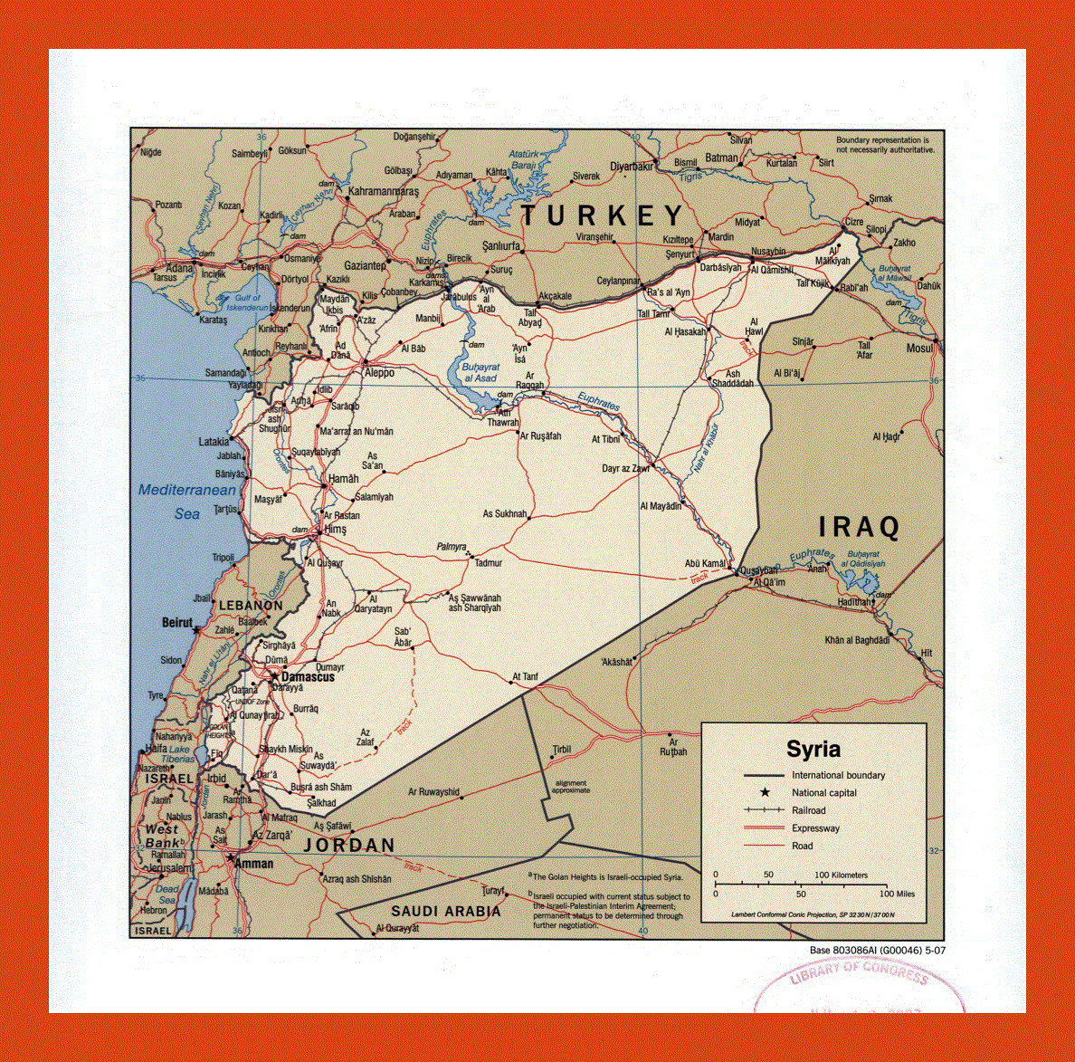 Political map of Syria - 2007