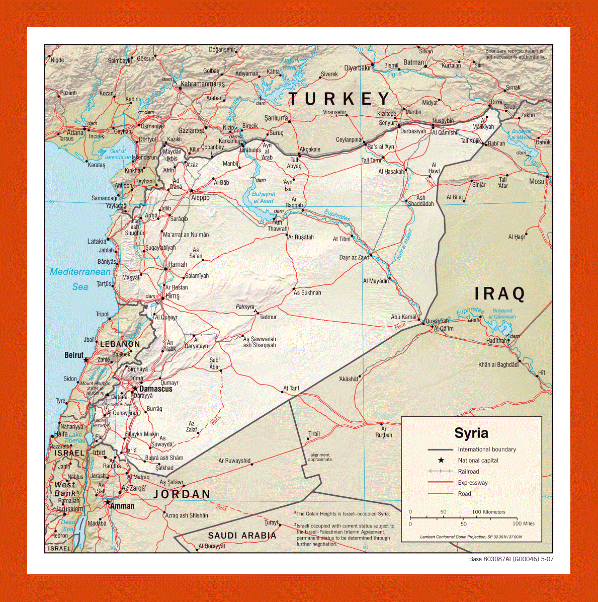 Political map of Syria - 2007