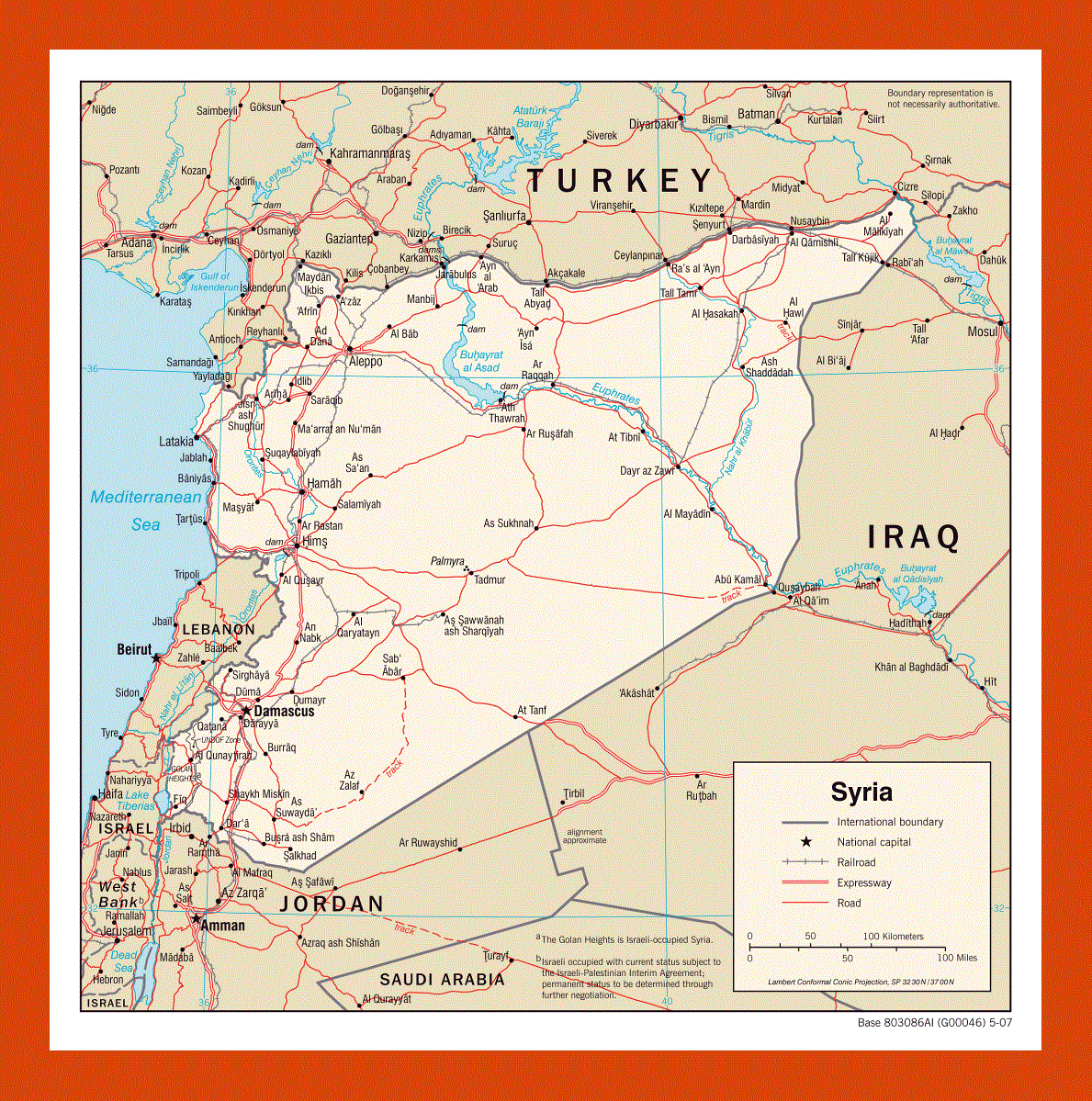 Political map of Syria - 2007
