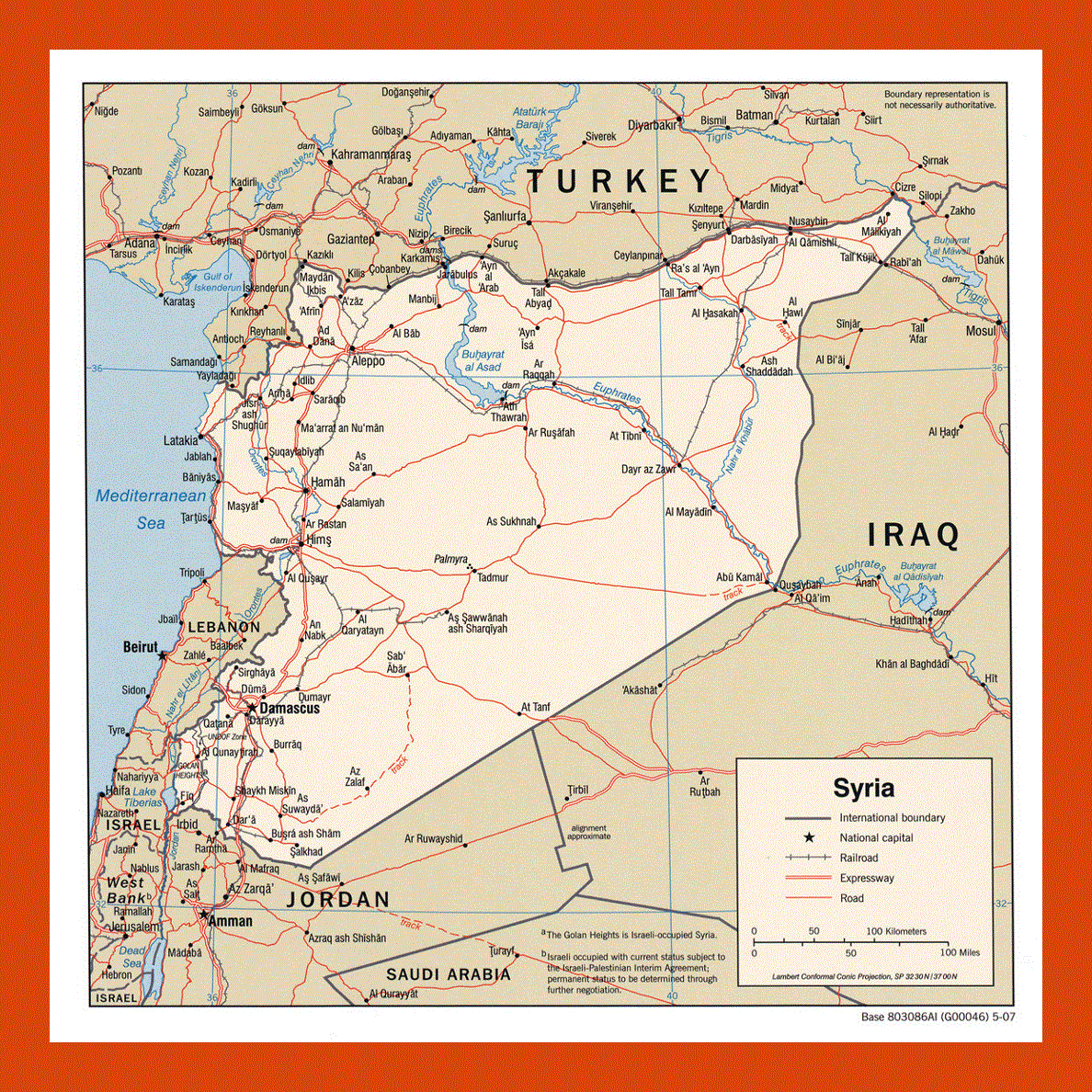 Political map of Syria - 2007