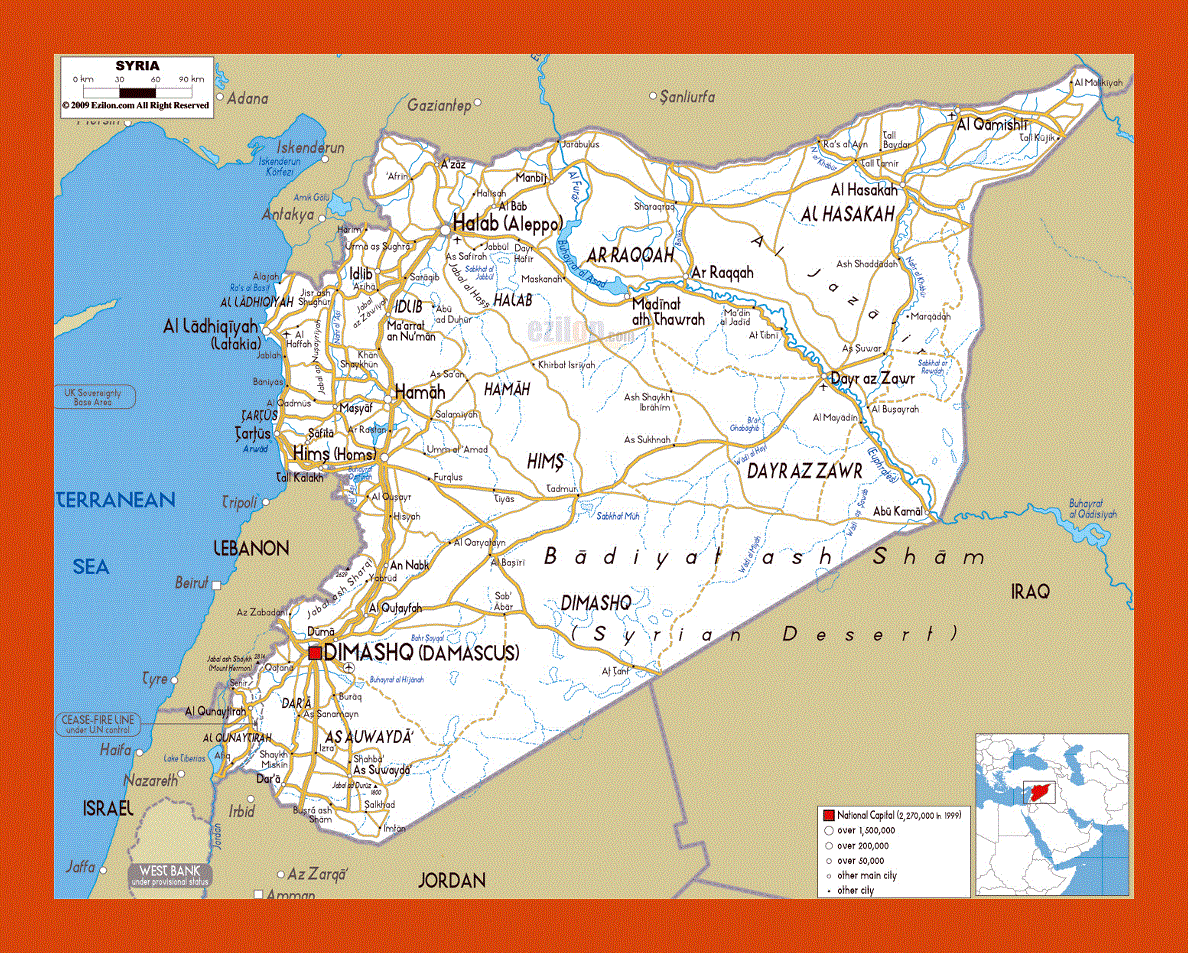 Road map of Syria