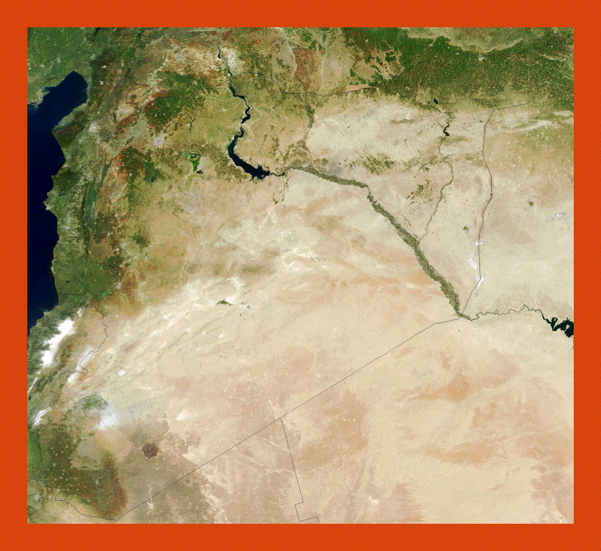 Satellite map of Syria