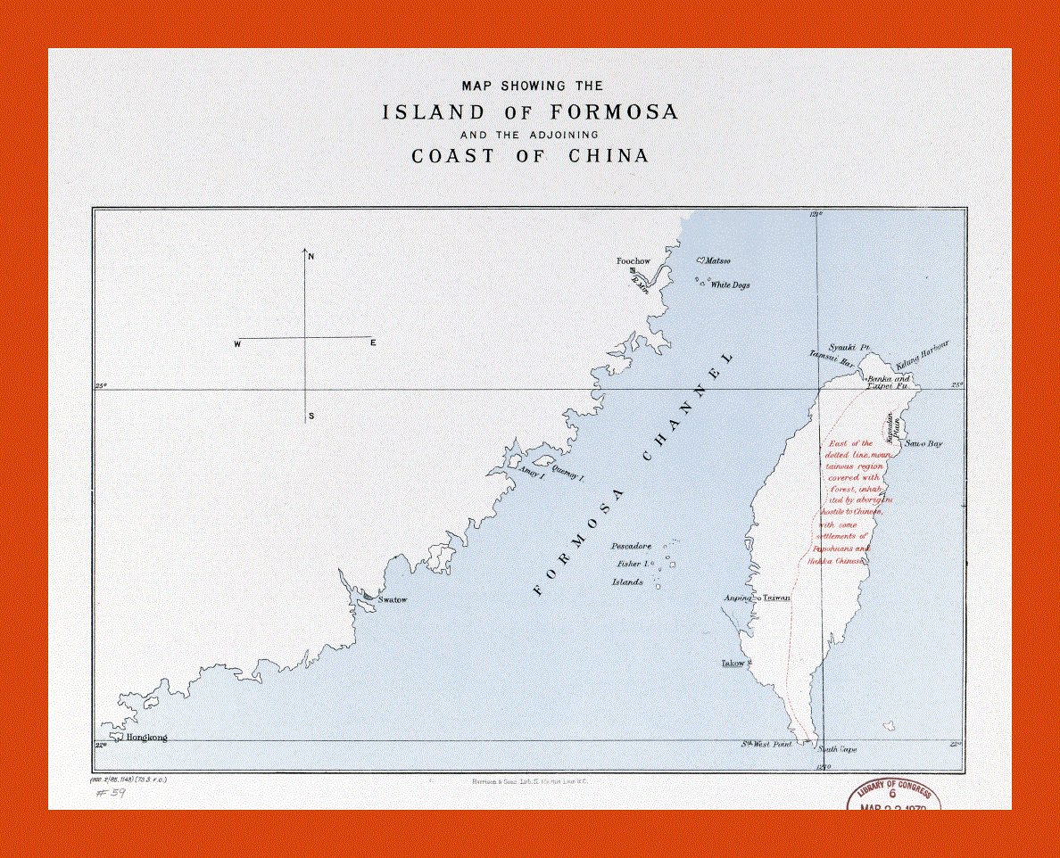 Map of the island of Formosa and the adjoining coast of China - 1978