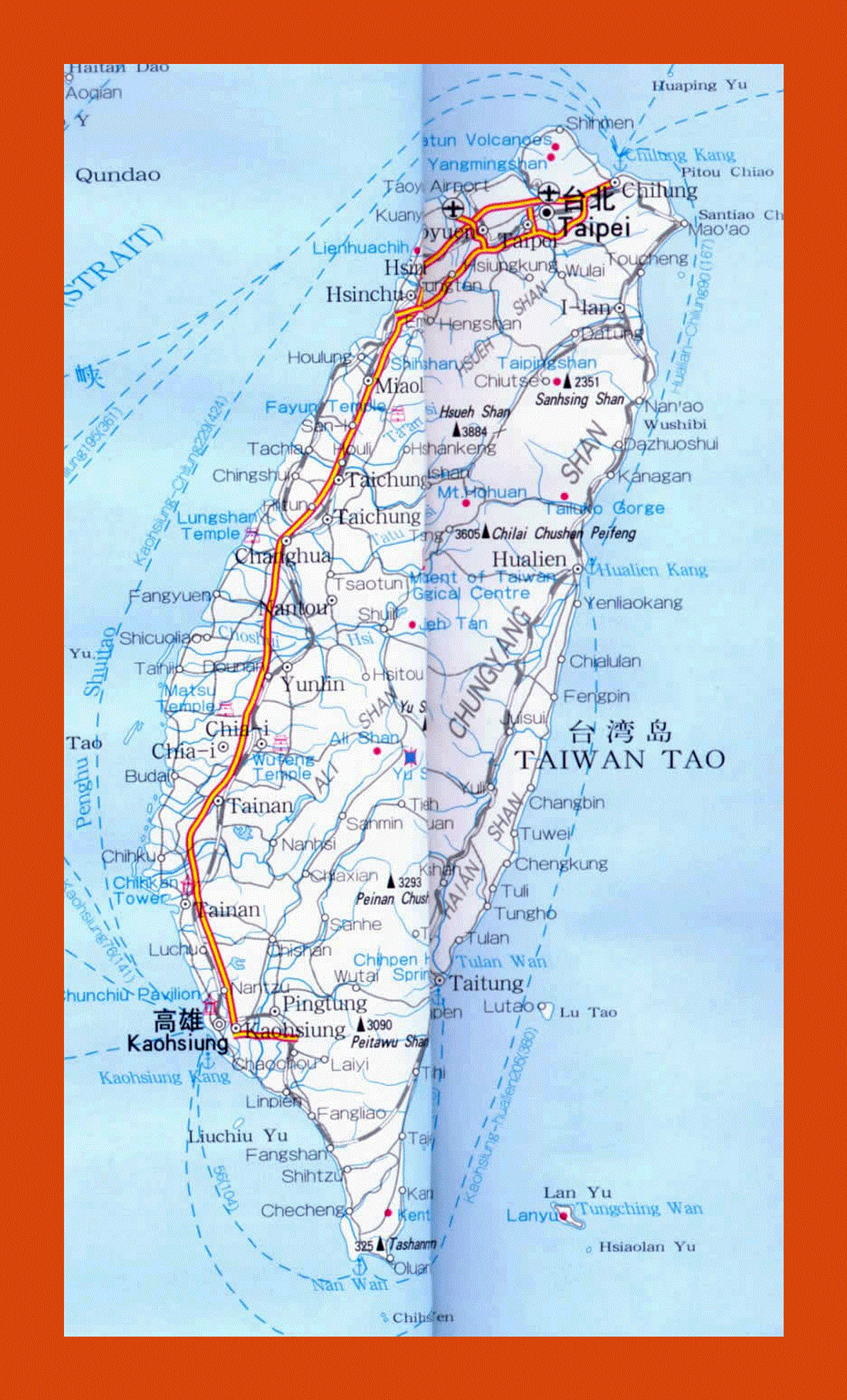 Road map of Taiwan