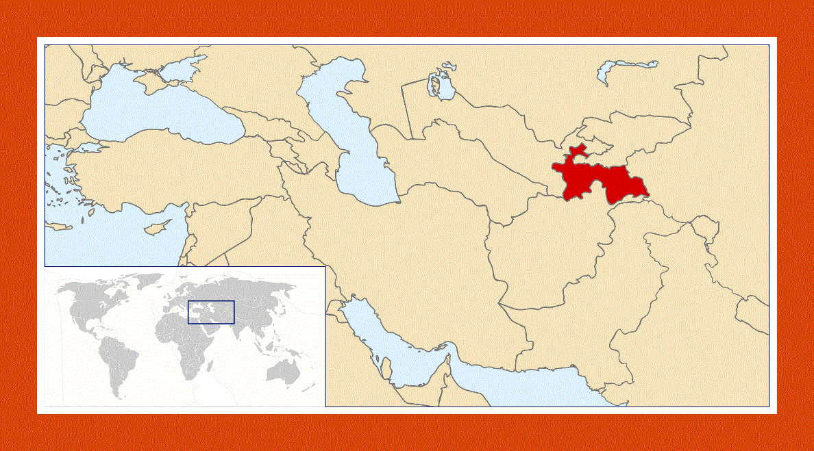 Location map of Tajikistan