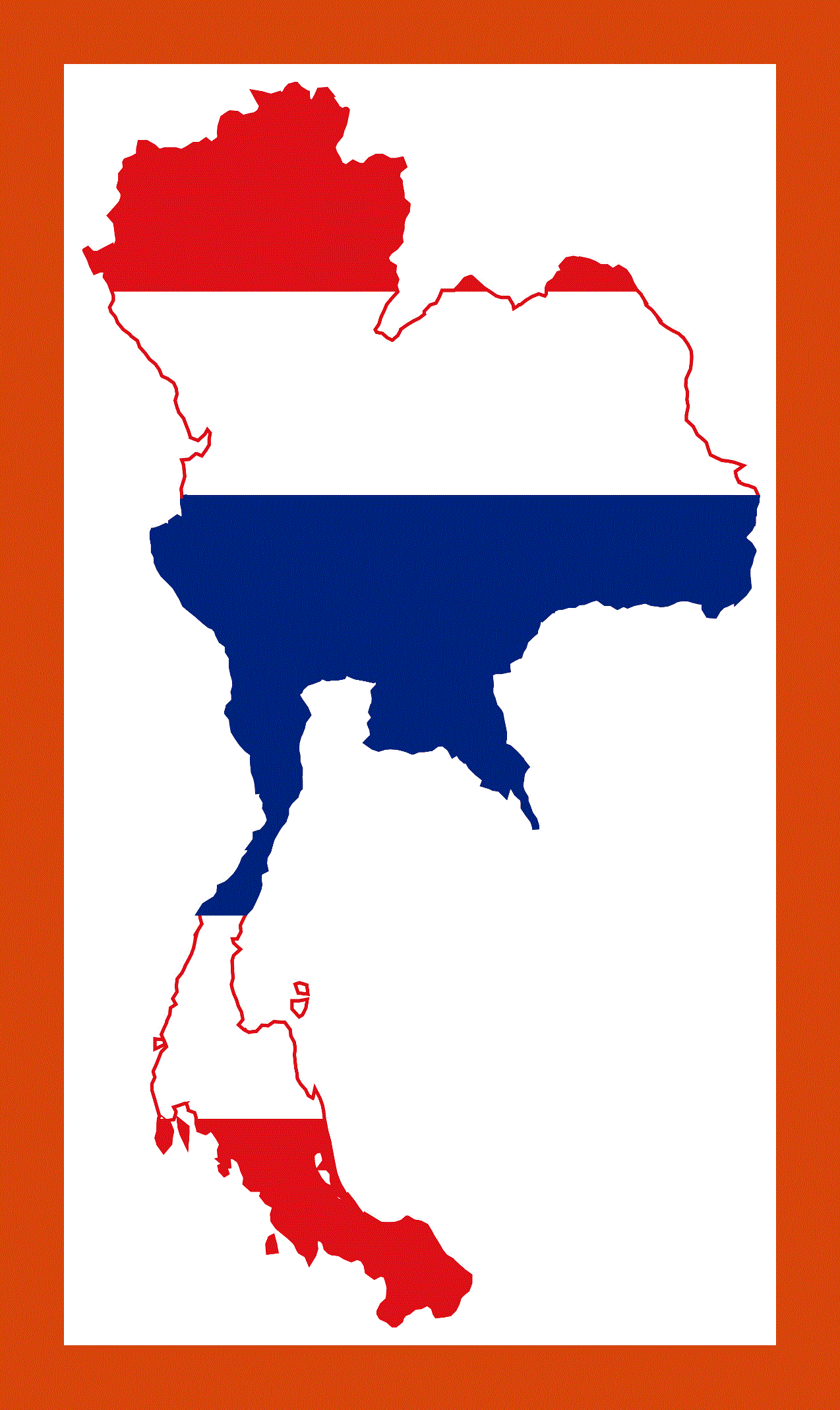 Flag map of Thailand