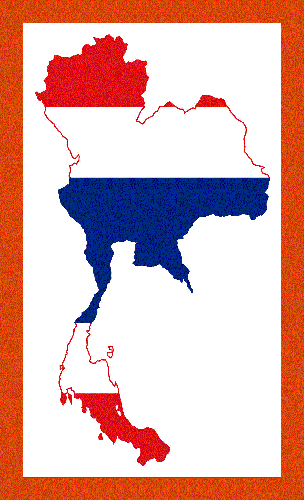 Flag map of Thailand