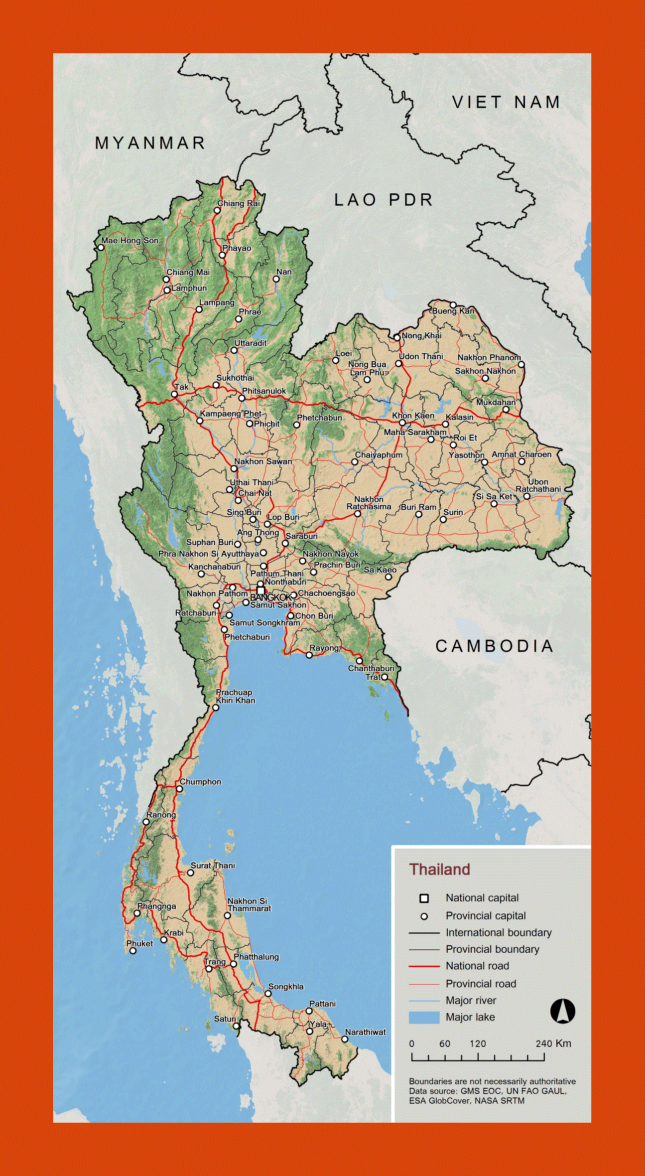 Overview map of Thailand