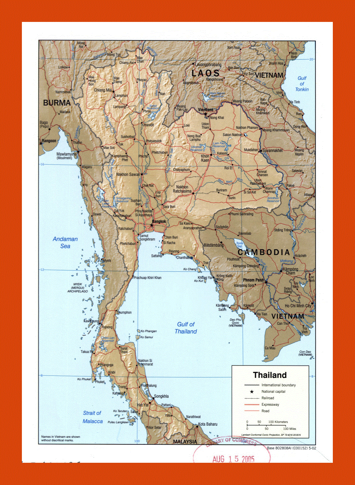 Political map of Thailand - 2002