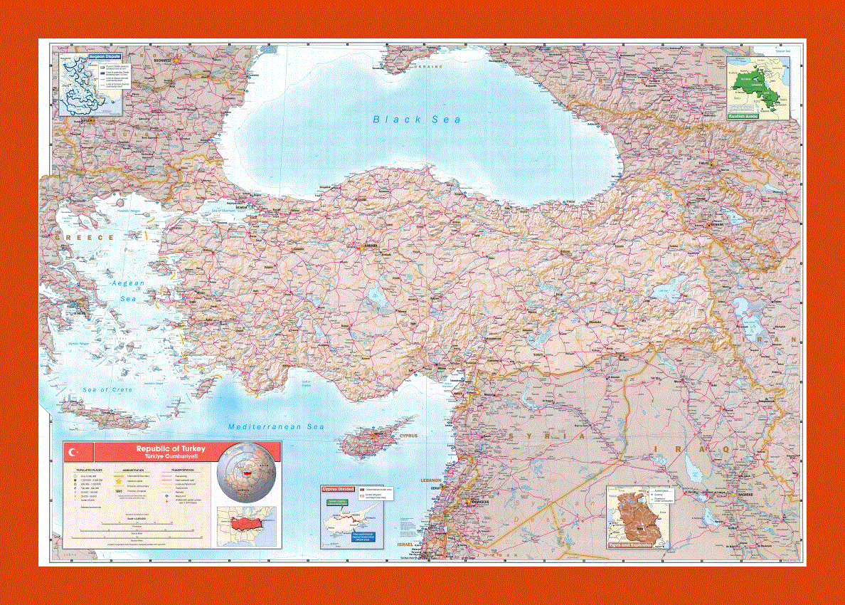 Contry profile map of Turkey - 2002