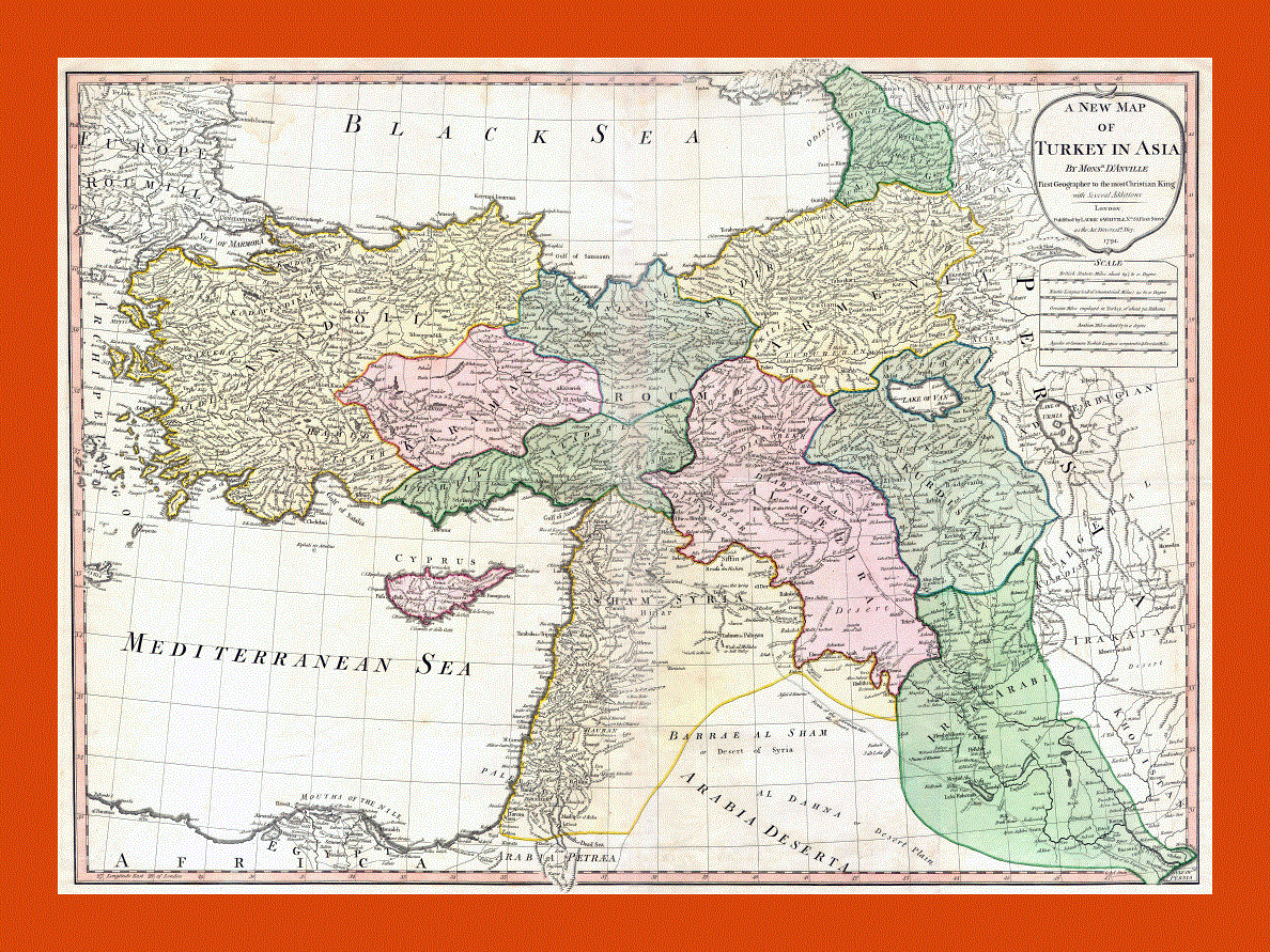 Old map of Turkey - 1794