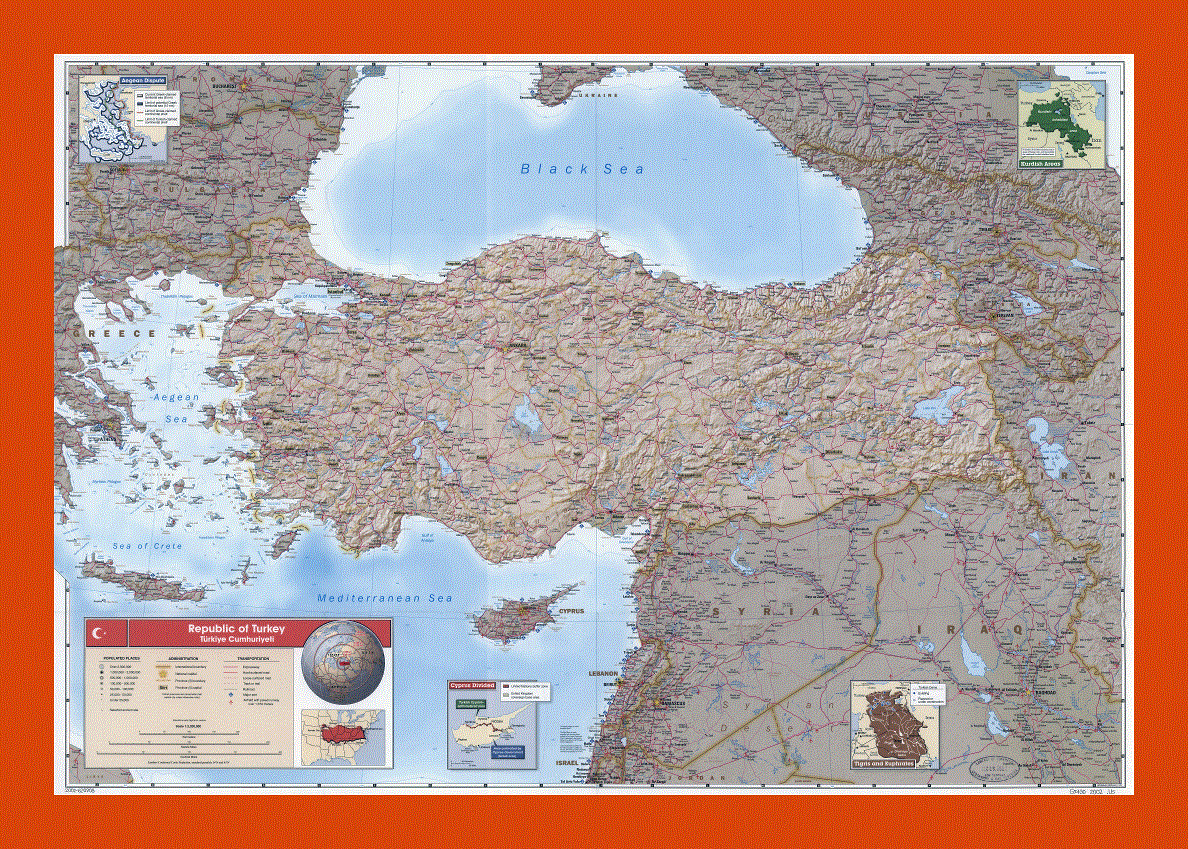 Political and administrative map of Turkey - 2002