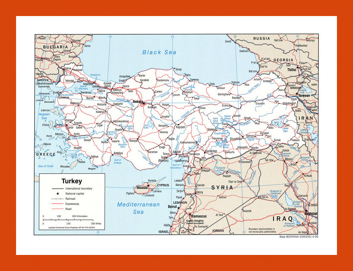 Political map of Turkey - 2006 | Maps of Turkey | Maps of Asia | GIF ...