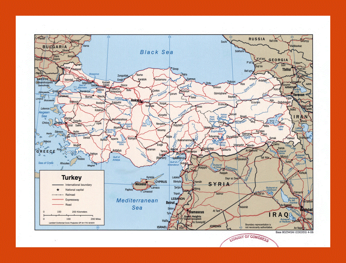 Political map of Turkey - 2006 | Maps of Turkey | Maps of Asia | GIF ...