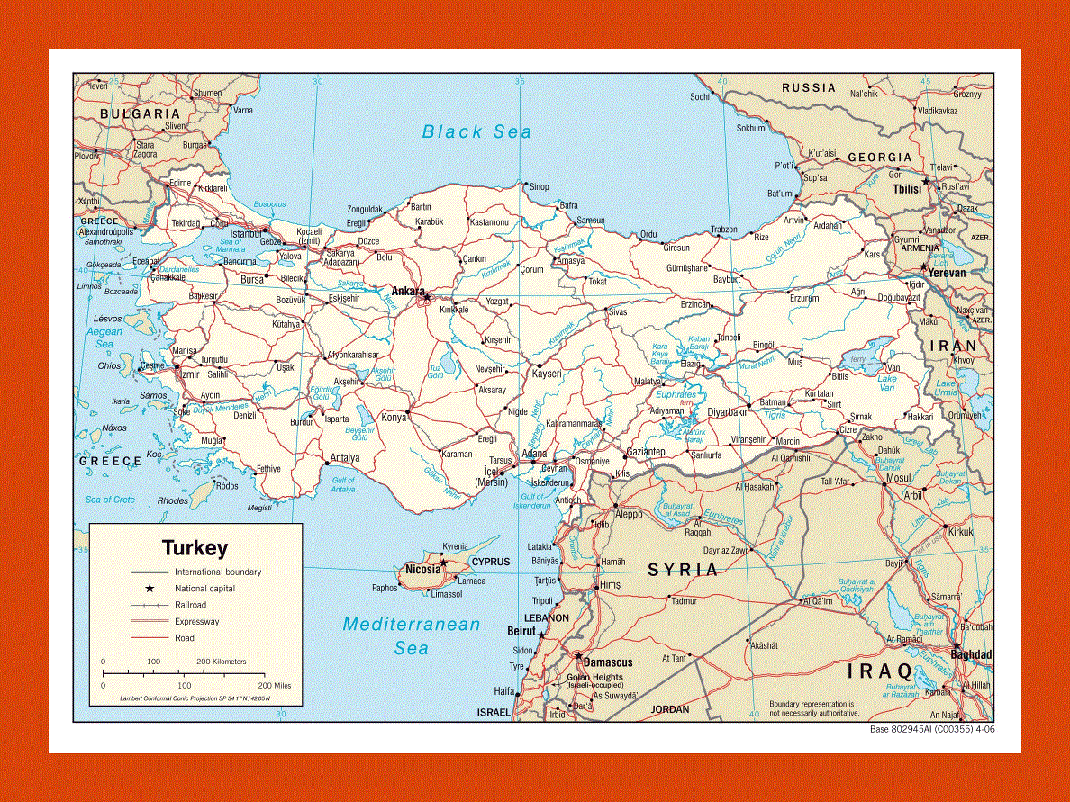 Political map of Turkey - 2006