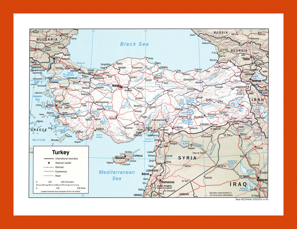 Political map of Turkey - 2006 | Maps of Turkey | Maps of Asia | GIF ...