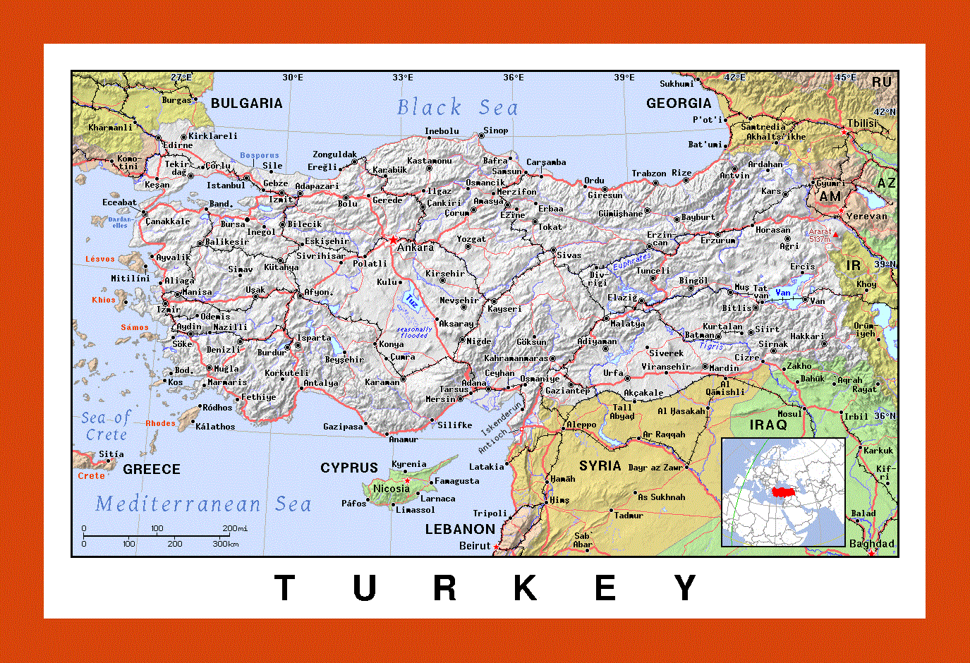 political map of turkey