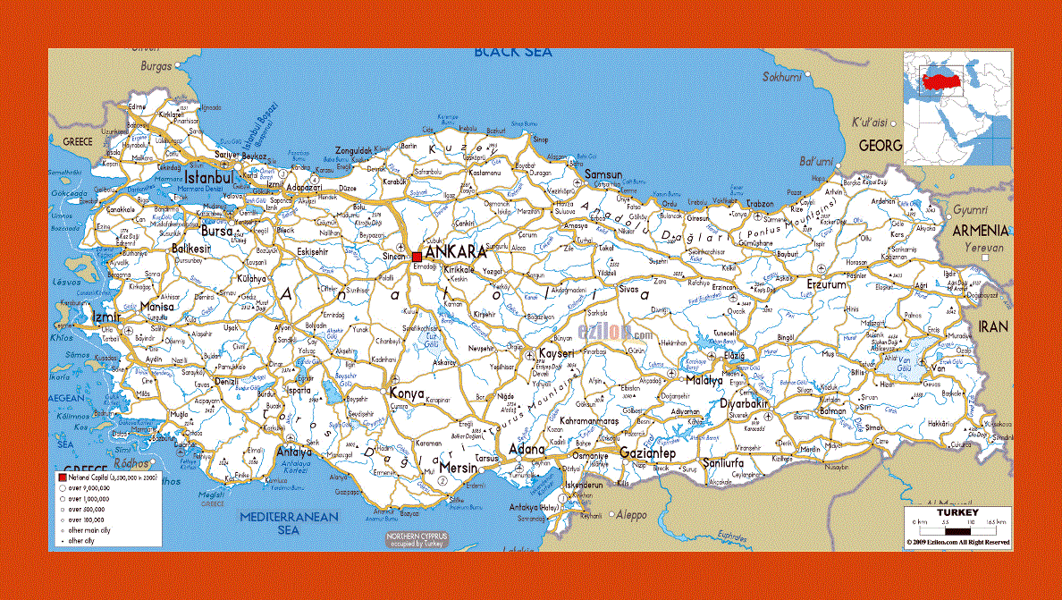 Road map of Turkey