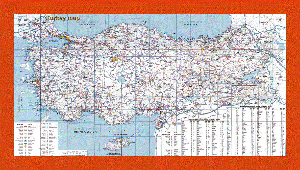 Road map of Turkey