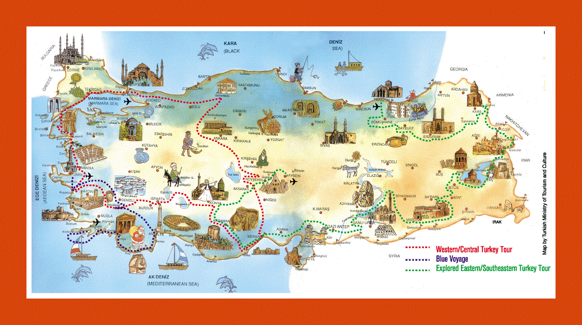 Travel map of Turkey