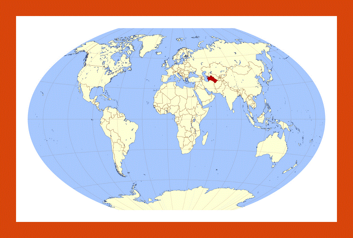 Location map of Turkmenistan in the World